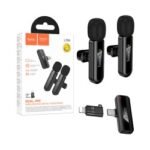 Hoco Wireless Dual-Microphone L20A Fair Lavalier with Type-C/Lightning Connector Black